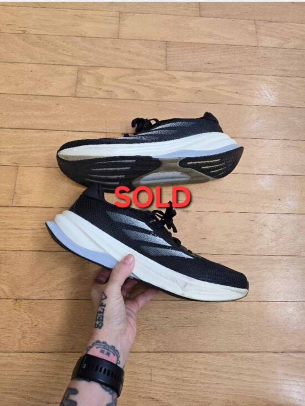 Adidas | SuperNova Solution 'Core Black' sporty running sneakers | MENS 10.5